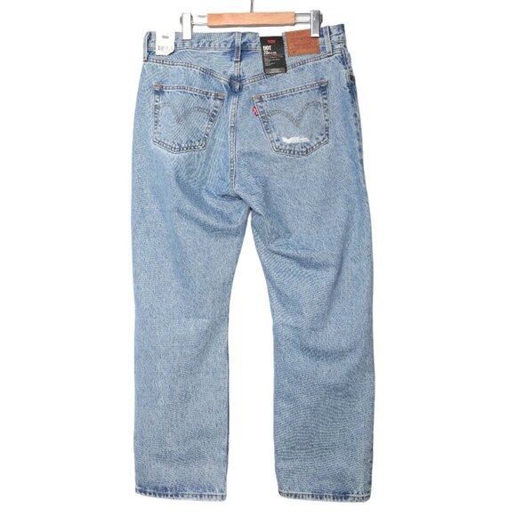 Levis 501 '90S Jeans 100% Cotton Loose Fit Denim Ripped Button Fly 31x 30 NEW - Picture 4 of 12